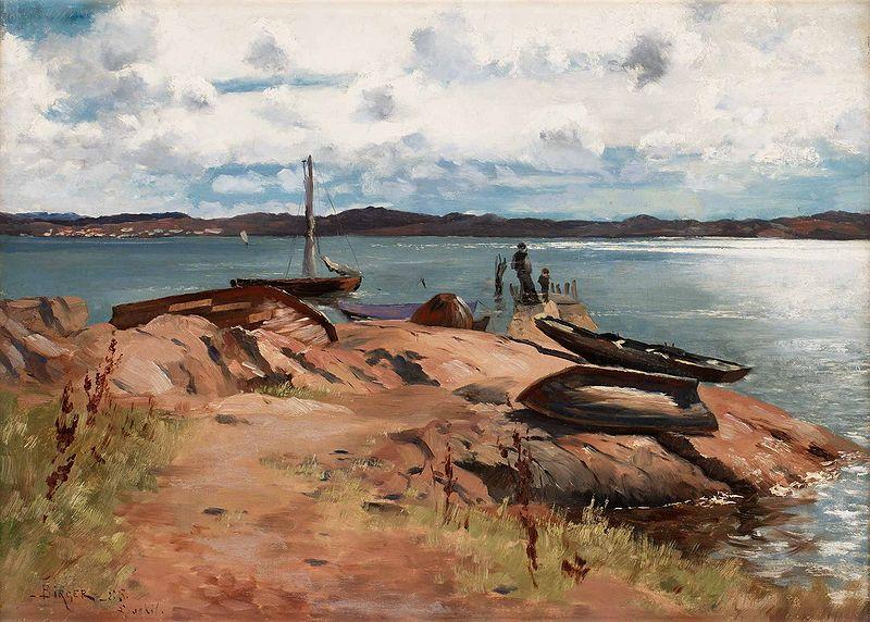 Hugo Birger Vid bryggan, Lysekil France oil painting art